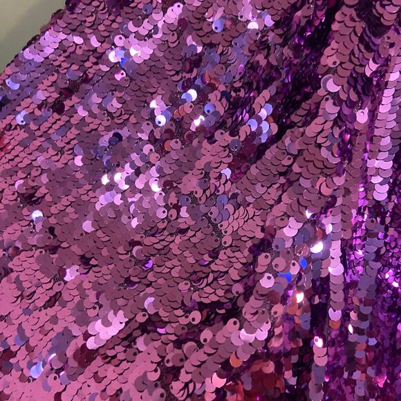 For Love & Lemons Size Small Purple Sequin Tie Front Madeline Sequin Top - Picture 10 of 10